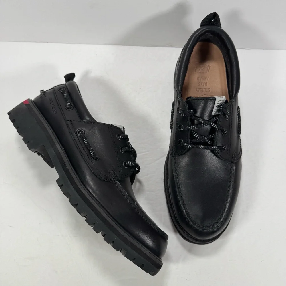 Herschel Supply Co Authentic Original 3-Eye Waterproof Black Boat Shoe Men 7.5